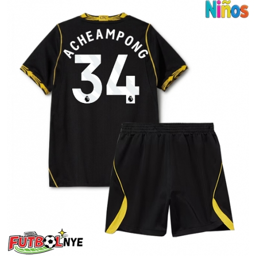 Camiseta Chelsea Josh Acheampong #34 Visitante Equipación para niños 2026-27 manga corta (+ pantalones cortos)